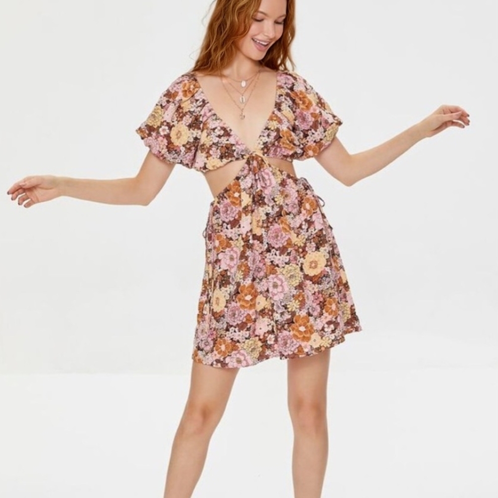 Floral Cutout  Mini Dress, NWOT